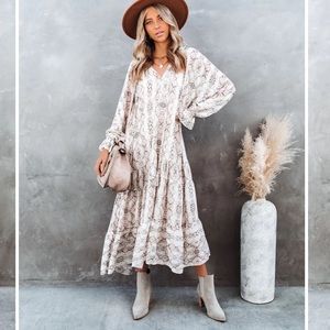 VICI TRICKS SNAKE PRINT BOHO MAXI DRESS